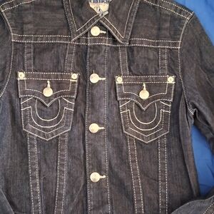 True Religion Denim Jacket with Contrast Stitching